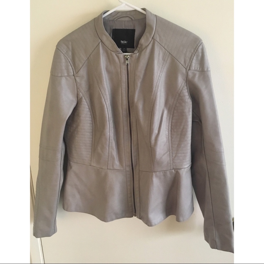 Faux leather zip up jacket